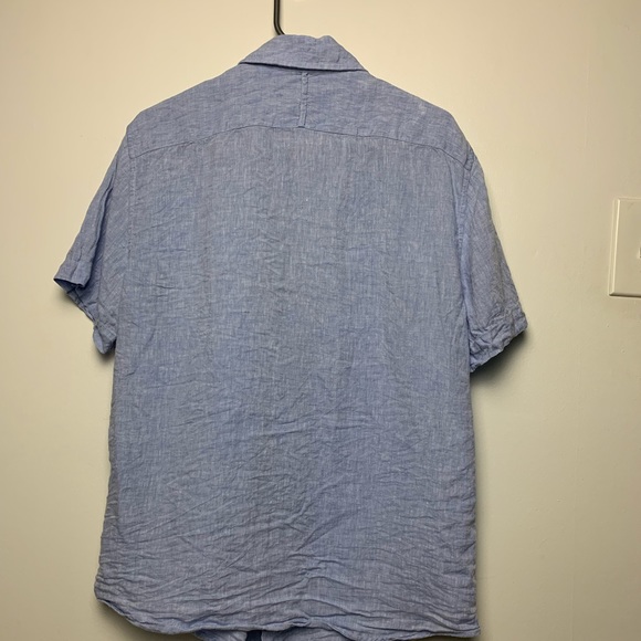 Banana republic short sleeved mens chambray button down shirt, standard fit - Picture 2 of 4